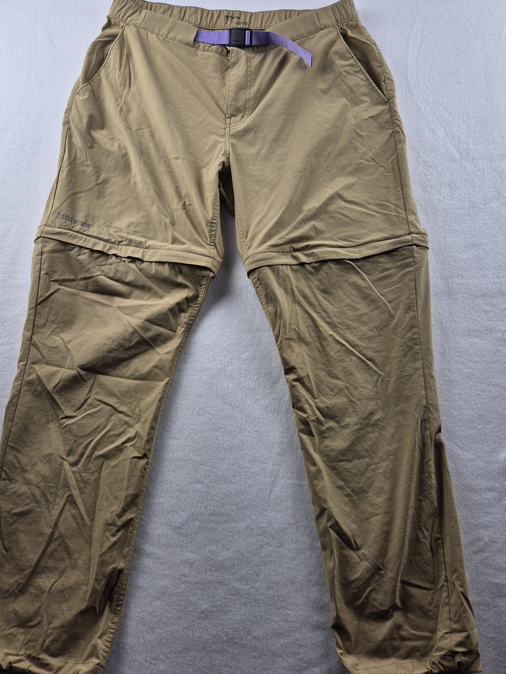 Marmot Kodachrome Convertible Hiking Pants Women XL 12 Tan Zip Off Belted M11135